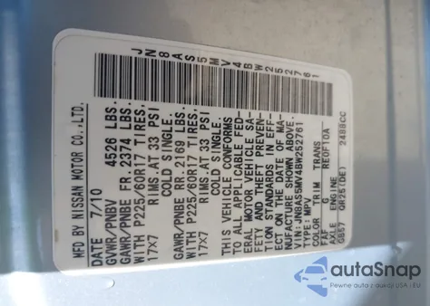 2011 Nissan Rogue Sv из США, поврежденный, VIN JN8AS5MV4BW252761